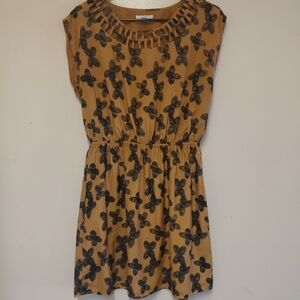 Bar III Women's Brown Boho Butterfly Print Flowy Summer Dress Size M